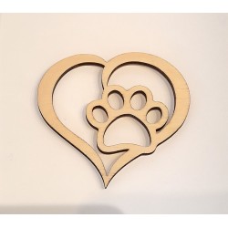 Hanger hartje met hondenpoot